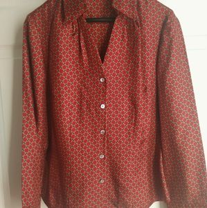 100% Silk Medallion Print Blouse